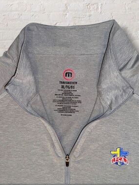 TravisMathew 1/4 Zip Gray Heather Men’s XL FCA Fellowship of Christian Athletes
